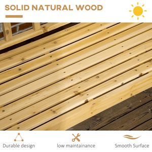 Panca da Giardino Rustica per 3 Persone con Schienale e Braccioli, Motivo a Rombi, per Esterni, Giardino e Parco - Product Image 6