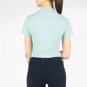 Camisa de montar con cremallera y logotipo personalizado para mujer, camisas de media manga para montar a caballo, ropa ecuestre, espectáculos - Product Image 2