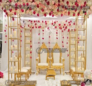 Nouvelles décorations de mariage indiennes de designer, panneau de montage de mandap en plastique renforcé de fibres durable pour les fêtes, accessoires, boîte, autres - Product Image 3