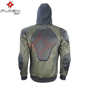 Sweat à capuche en polaire noir pour homme, sur mesure, avec protection CE renforcée aux coudes, au dos et aux bras, vêtements de course haut de gamme, sweat à capuche pour moto - Product Image 3