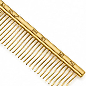 Peine de Metal Dorado para Mascotas con Diseño de Huella de Pata para el Cuidado del Pelo de Perros y Gatos, Herramienta Portátil de Estilismo - Product Image 5