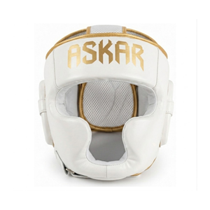 Protector de Cabeza de Boxeo Askar Blanco de PU, Equipo de Entrenamiento Protector para Todas las Temporadas - Product Image 1
