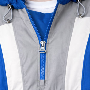 Men's Outdoor Adventure Color Block Quarter-<b>Zip</b> Hooded Windbreaker Jacket Sporty Style Polyester Waterproof Windbreaker Jacket - Product Image 3