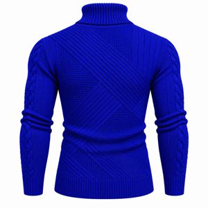 Suéter de cuello alto acanalado para hombre, fabricante de suéteres clásicos de punto trenzado, producción de prendas personalizadas al por mayor - Product Image 2
