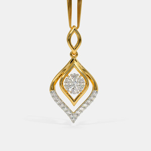 Collar con Colgante de Diamante Cultivado en Laboratorio, Geométrico Floral en Oro Amarillo - Product Image 1
