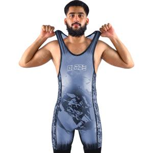 Singlet de lutte lavé de grande taille imprimé personnalisé de haute qualité pour hommes Spandex/coton anti-rétrécissement et séchage rapide - Product Image 1