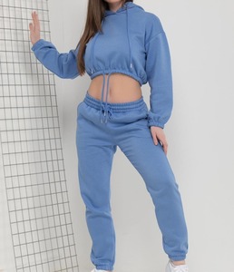 Conjunto Deportivo Personalizado con Logotipo, Sudadera con Capucha y Pantalones de Chándal de Algodón de Alta Calidad para Gimnasio, para Mujer - Product Image 4