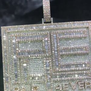 Pendentifs et breloques en diamants blancs, bijoux fins, style hip-hop, chaîne au meilleur prix, breloque avec pendentif en diamants glacés, personnalisable - Product Image 4