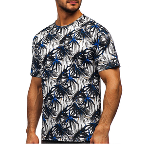 Men's Short Sleeve O-Neck T-<b>Shirt</b> Digital Print Palm Pattern <b>100</b>% <b>Polyester</b> Breathable Casual Jersey Fit Regular Length - Product Image 5