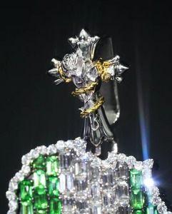 Colgante de Lujo con Figura de Cristo y Mapa de África, Moissanita Corte Baguette, Plata 925, Amuletos Religiosos, Joyería Hip Hop Iced Out - Product Image 4