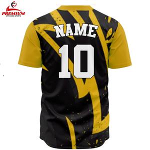 Maillot de baseball personnalisable et durable à manches courtes en tissu polyester doux, coupe confortable, séchage rapide, idéal pour l'entraînement et les matchs - Product Image 4