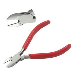 115mm Stainless Steel Semi Flush Cut Jewelry Making Wire Cutting Pliers <b>Double</b> Leaf Spring PVC Handles Crimping DIY Circlip - Product Image 1