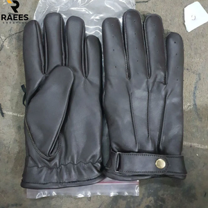 Guantes de cuero de diseño moderno para damas, cálidos para el invierno, negros, de cuero genuino, personalizados. - Product Image 5