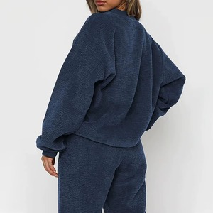 Conjunto Deportivo de Dos Piezas para Mujer, Color Sólido, para Invierno, 360GSM, para Correr, Ropa Deportiva para Exteriores, Bordado, 100% Algodón - Product Image 6