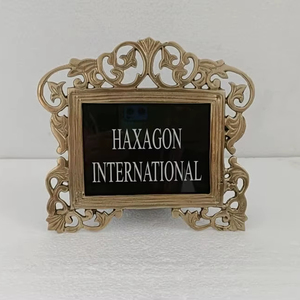 Brass & Glass Eco-Friendly Customizable Photo <b>Frame</b> with Decorative Floating Design for Tabletop - Product Image 1