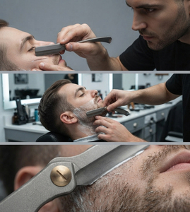 Navaja de Afeitar Plegable de Acero Inoxidable de un Solo Filo para Barbería, Herramienta de Afeitado Facial de Alta Calidad - Product Image 5