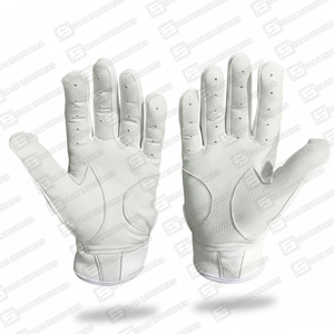 Premium Quality White Color Leather Baseball Batting Gloves With Latest Reflector Design Heavy Duty Anti Slip Leather Gloves - Product Image 4
