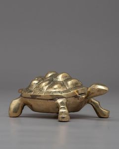 Pièce décorative élégante en métal en forme de tortue, faite à la main, pour la décoration de table à manger et l'ameublement contemporain du salon - Product Image 2