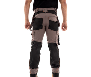 Lightweight Men's Casual <b>Cargo</b> Pants 100% Cotton Spring Autumn Slim Straight Mid Flat Washed Black with Slight <b>Stretch</b> Elastic - Product Image 3