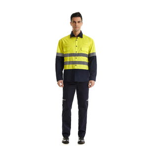 Chemise longue pour homme avec pantalon pour le travail en usine, vêtements de travail réfléchissants de sécurité - Product Image 1