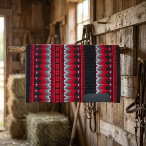 Couverture de selle western de qualité export, tapis de selle de spectacle, couverture pour cheval en laine de Nouvelle-Zélande 34x38, disponible en gros - Product Image 3