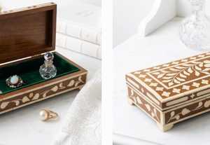 Handmade Bone and Resin Inlay Decorative Storage <b>Box</b> Elegant Jewelry Organizer <b>Keepsake</b> Case for Gift Shops Hotels and Interior - Product Image 3
