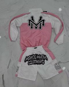 Conjunto de chándal cortavientos personalizado estilo urbano, con pantalones cortos, de poliéster desgastado vintage, con cremallera, de corte oversize - Product Image 4