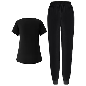 Blouses et chemises d'hôpital pour femmes, col en V, noir, coton et polyester, produit très demandé - Product Image 4