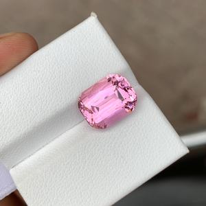Tourmaline rose naturelle, pierre précieuse taillée en octogone, certifiée IGI, effet lumineux, qualité supérieure, pour la fabrication de bijoux - Product Image 3