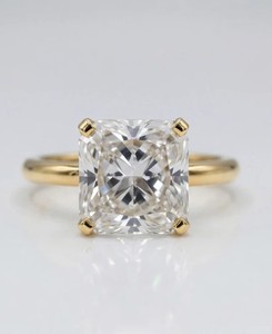 แหวนหมั้นมอสซาไนต์ทรงแอสเชอร์ เงินแท้ 925 ชุบทอง 14k ของขวัญเครื่องประดับเจ้าสาวงานแต่งงานสุดหรูสำหรับเธอ - Product Image 1