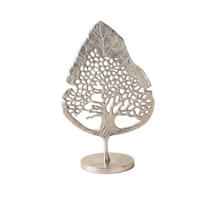 Escultura de Llama de Aluminio, Estatua de Metal Plateado de Lujo con Base Negra para Decoración de Vestíbulos de Hoteles de Lujo y Mesas de Hogar - Product Image 3