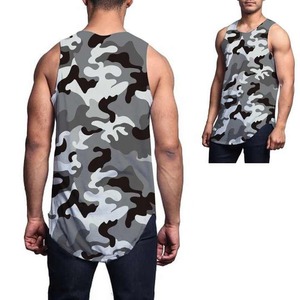 Camiseta sin mangas de poliéster con estampado de sublimación de logotipo personalizado, de secado rápido, tejido de malla sin costuras, para correr, entrenar y hacer ejercicio en el gimnasio. - Product Image 5