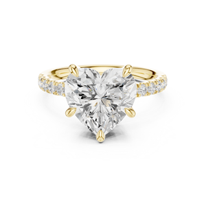 Bague en or massif 10k 14k 18k pour femme, forme cœur classique, diamant 4 carats, Aries Jewel, pour cadeau, fiançailles, anniversaire, mariage - Product Image 1