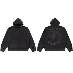 High Quality Rivet Mens 2 Piece <b>Set</b> American Acid Washed Breathable Letter Print Streetwear 100% Cotton <b>Knitted</b> Shorts Pants - Product Image 2