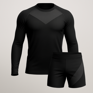 Conjunto de Rashguard MMA para hombre, camiseta de compresión de manga larga + pantalones cortos de compresión, ropa de entrenamiento de secado rápido - Product Image 1