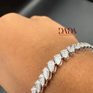 Impresionante Pulsera de Diamantes Cultivados en Laboratorio con Forma de Marquesa para Mujer, Elegante Joyería de Diamantes, Pulsera Delicada para Bodas - Product Image 4