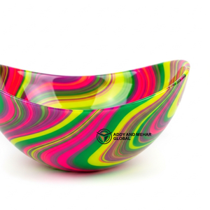 ชามเสิร์ฟตกแต่งหลากสีสัน ชามผลไม้และสลัดสไตล์โมเดิร์นสำหรับโต๊ะอาหาร ห้องครัว และบ้านสไตล์ร่วมสมัย - Product Image 3