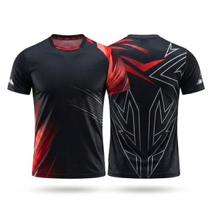 OEM Wholesale R6 Quick-dry Breathable <b>Table</b> <b>Tennis</b> Badminton Jersey Summer Short Sleeve Gym Unisex V-neck Spandex Mesh Custom - Product Image 5