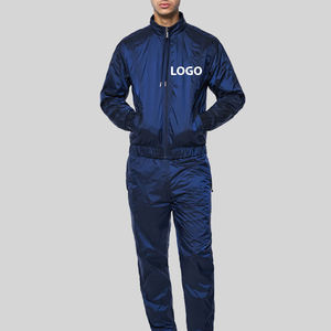 Conjunto Deportivo de 2 Piezas para Hombre, Ecológico, Corte Ajustado, Chaqueta Cortavientos Retro y Pantalones de Gimnasio con Forro de Malla para Invierno, Precio al por Mayor - Product Image 1