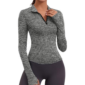 Camiseta Deportiva de Manga Larga para Mujer, Cómoda y Ligera, Material Transpirable, Logotipo Frontal, para Correr, Hacer Ejercicio, Uso Diario Activo - Product Image 2