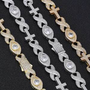 Mens Moissanite Chain 925 Silver <b>Gold</b> Tone <b>Infinity</b> Link Round Stone Iced <b>Necklace</b> Luxury Statement Fashion Chain Gift For Men - Product Image 5