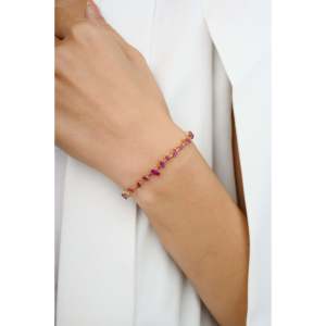 18K <b>Ruby</b> Fashion Tennis <b>Bracelet</b> Contemporary Pear & Marquise Cut - Product Image 3