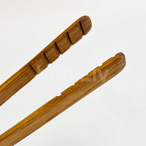 OEM Natural Teak Wood Kitchen Tongs Eco Friendly Sustainable Foodgrade No <b>Paint</b> and Varnish Halal Customized Cooking - Product Image 2