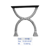 Banc moderne élégant avec pieds en fonte, panneau latéral pour siège de jardin, balustrades de luxe pour villa, cadre de mobilier de patio, accoudoir de parc incurvé