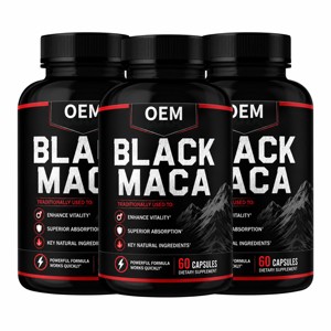 Cápsulas de Extracto de Raíz de Maca Negra de Marca Privada OEM, 500 mg, 60 Unidades, Suplemento Alimenticio Natural, Cápsulas de Maca para Hombres y Mujeres - Product Image 1