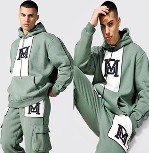 Peso Pesado grueso personalizar de Hombre Sudaderas con capucha trajes de pista con bolsillo canguro 2 piezas jersey con capucha traje de sudor para los hombres - Product Image 3