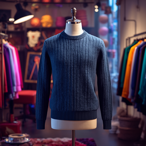 Knitted Crew Neck Long Sleeve <b>Men</b> Sweater Casual Knitwear with OEM ODM Customization - Product Image 2