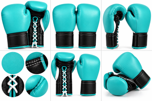 Guantes de boxeo de microfibra personalizados con cordones para entrenamiento de MMA, sparring, gimnasio, Muay Thai y fitness. - Product Image 5