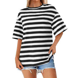 O-Neck <b>Women</b> T-<b>Shirt</b> Breathable Acid Washed <b>Short</b> <b>Sleeve</b> Canvas High Quality Regular Fit Wholesale Price - Product Image 1