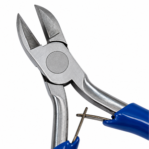 Pince coupante diagonale de précision à poignée bleue, outil de coupe de fil à coupe rasante, cisaille diagonale à ressort, poignée antidérapante, durable - Product Image 4
